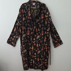 San Miguel Design Skull Roses Floral Print Unisex Robe XL (BOX10)